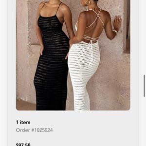 Elegant Black and White Crochet Dress